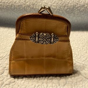 Brighton Tan Leather Snap Coin Purse